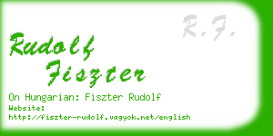 rudolf fiszter business card